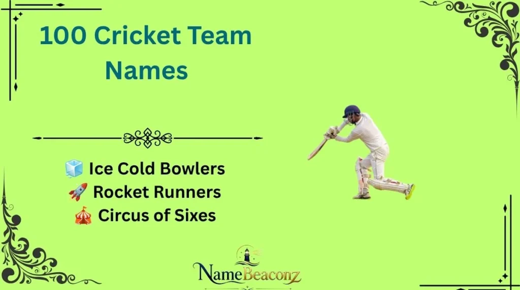 100 Cricket Team Names