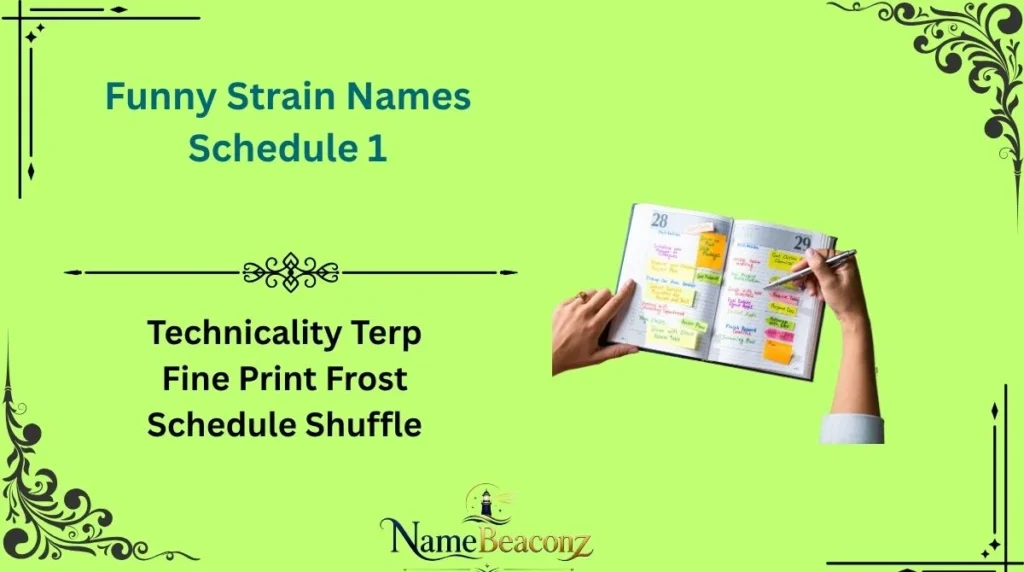 Funny Strain Names Schedule 1