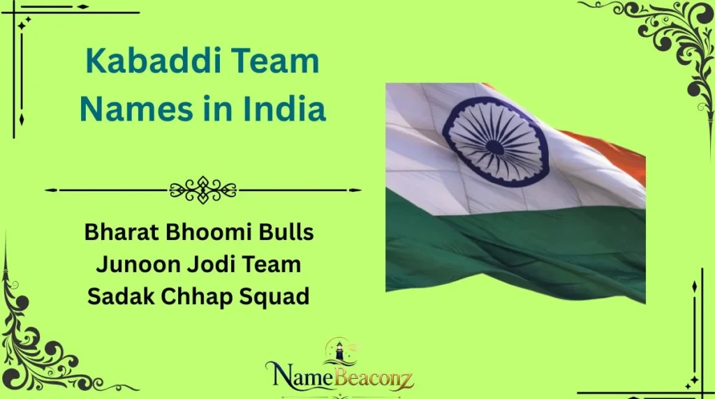 Kabaddi Team Names in India