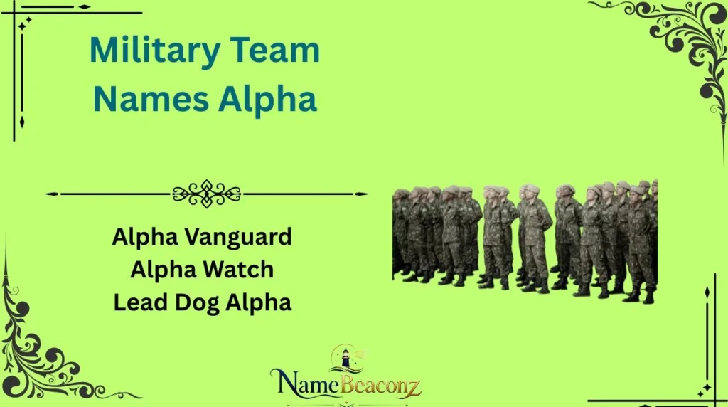 Military Team Names Alpha