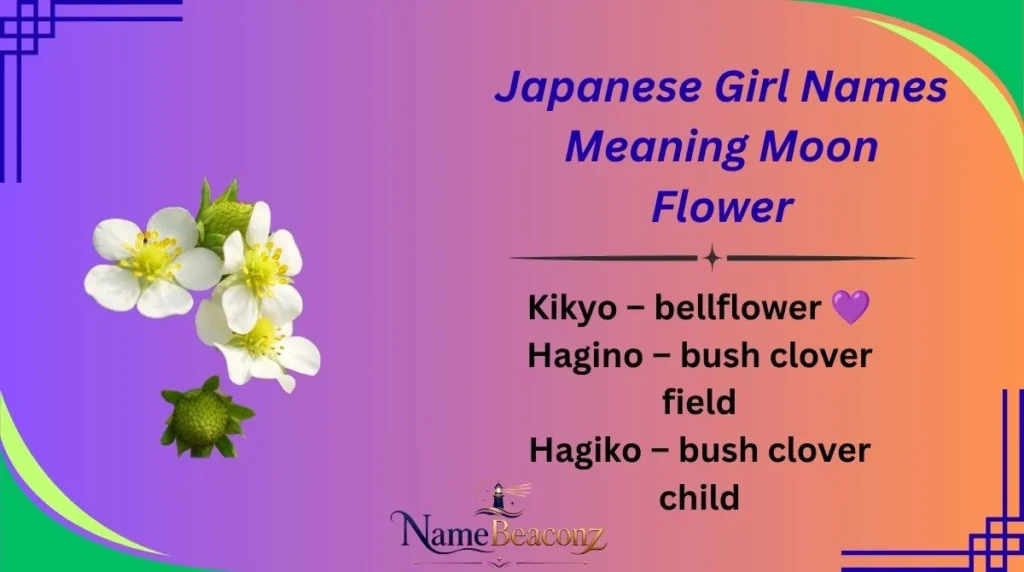 Japanese Girl Names Meaning Moon Flower